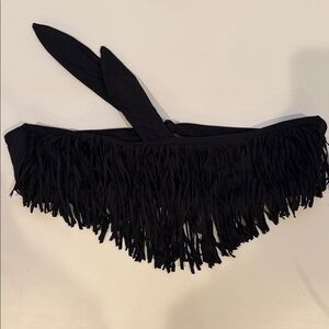 L*space Black Fringe Bikini Top medium